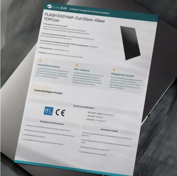 Fiche Technique Dualsun FLASH 500 Glass-Glass TOPCon 2.0