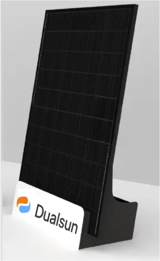 [2401161436] Support d'exposition incliné avec logo Dualsun